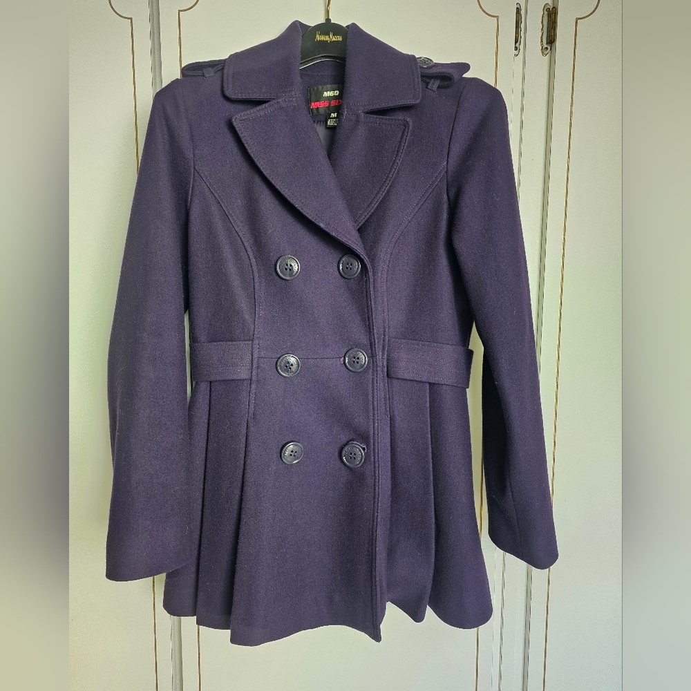 Women's Double-Breasted Purple Coat